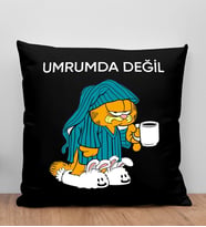 BK Gift Umrumda Değil Tasarımlı Siyah Kırlent Yastık, Arkadaşa Hediye, Ev Dekorasyonu, Ev Hediyesi-1