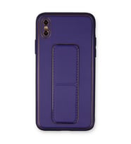 Iphone Xs Kılıf Coco Deri Standlı Kapak - Mor