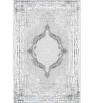 Eliana Home Baskılı, Yıkanabilir Kaymaz Taban Salon Halısı LNA1612 100x150 cm (Gri)