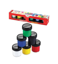 Parmak Boya 6 Renk 25 ml 1 Paket Fatih Parmak Boya Seti 6 lı Su Bazlı Şişe İçerisinde Okul Resim Sınıf (Çok Renkli)
