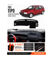 FIAT TİPO (1992-1997) ANALOG KONSOL Uyumlu Torpido Örtüsü Torpido Kılıfı - Siyah