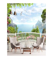 Dreamwall Deniz Manzara Desenli Isı Ve Ses Yalıtımlı Sağlıklı Tekstil Duvar Kağıdı (Çok Renkli)