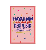 Derin Bir Nefes Al ve Tekrar Dene – Karışık Temalı Hediye Kartı Kartpostal  10×15 cm (Kırmızı-Sarı-Siyah-Beyaz)