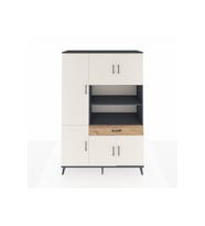 Hyperion Dolap 10 Raflı Tek Çekmeceli 6 Kapaklı 132x44x195 Antrasit-Aytaşı/Çam