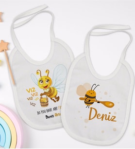 BK Kids Kişiye Özel İsimli 2’li Beyaz Mama Önlüğü-6
