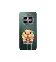 Realme 12 ile Uyumlu Splash Kapibara Tasarımlı Şeffaf Silikon Kılıf