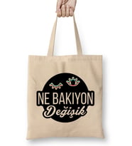 Ne Bakıyon Değişik Bez Çanta Uzun Saplı