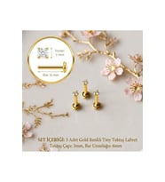 3 Adet Mini Tektaş Cerrahi Çelik Piercing Tragus Helix Kıkırdak Conch Gold-Gümüş Renk 6 mm 3 mm Taş