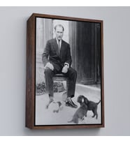 Kahverengi Çerçeveli Atatürk Portre Tablosu Mustafa Kemal Atatürk Dikdörtgen Dekoratif Kanvas Tablo (Kahverengi)