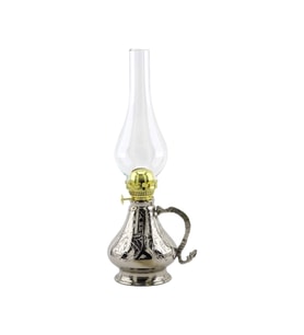  Keski İşlemeli  Bakır Gaz Lambası Boy