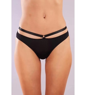 Giyim Golshan Gorbus Mini Slip, Kadın Micro Bel Şeritli Siyah Renkli Külot