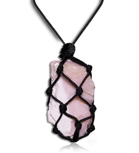 Sertifikalı Ayarlanabilir Doğal Afrika Pembe Opal Taşı Kolye (Çok Renkli)
