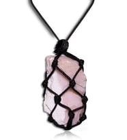 Sertifikalı Ayarlanabilir Doğal Afrika Pembe Opal Taşı Kolye (Çok Renkli)