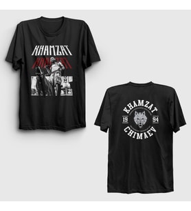 Presmono Unisex Siyah Dog Ufc Mma Güreş Khamzat Chimaev Sırt Baskılı T-Shirt 526967tt