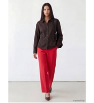 LCW Modest Kırmızı Beli Lastikli Geniş Paça Kadın Pantolon