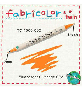 Zig Fabricolor Twin Çift Uçlu Kumaş Boyama Kalemi FLUORESCENT ORANGE 