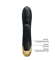 MorGece Altın Serisi 7 Titreşim Modlu & 7 Emme Fonksiyonlu USB Şarjlı Vibratör