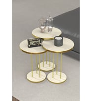 Zigon Sehpa Terra 3 Lü Set Traverten