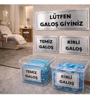Lütfen Galoş Giyiniz GÜMÜŞ Uyarı Levhası – Temiz Kirli Galoş Set09