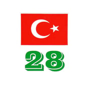 28 Giresun Türk Bayrağı Ve Plaka Kodu Ön Cam Sticker Yapıştırma