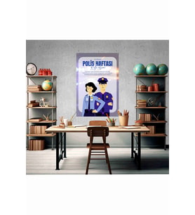 10 Nisan Polis Haftası Temalı Fotoğraf Panosu Branda 100x150