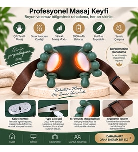 Lexroo ÇİFT EL ŞEKLİNDE BOYUN VE OMUZ MASAJ ALETİ 5V - 2000mAH 165X155X135MM DP-770 (5616)