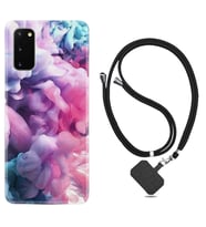 Samsung A02S A03S A10 A12 A13 A21S A22 Kılıf Boyun Askılı Silikon Pink Cloud 1305
