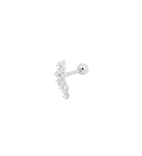 Gümüş taşlı tragus kıkırdak Piercing tek küpe hs87e9 Gümüş-Tek Ebat