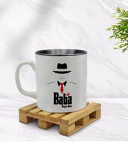 BK Gift Kişiye Özel Baba Godfather Tasarımlı İçi Siyah Renkli Kupa Bardak Model 17