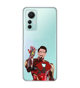 Xiaomi Mi 12 Lite Uyumlu Iron Man Desenli Şeffaf Telefon Kılıfı