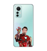 Xiaomi Mi 12 Lite Uyumlu Iron Man Desenli Şeffaf Telefon Kılıfı