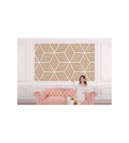 Pastel Renkli Geometrik Desenli Duvar Kağıdı-5781