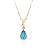 Damla Blue Topaz Tektaş Kolye