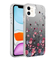 Apple iPhone 12 Kılıf Desenli Zore Silver Sert Kılıf Çiçek