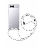İnfinix Smart 10 Plus Boyun Askılı Şeffaf Tank Kılıf Beyaz