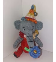Palyaço Fil Amigurumi Organik Oyuncak