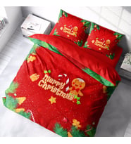 Monohome Yılbaşı Süsü Merry Christmas Çift Kişilik 3D Nevresim Takımı Pamuk Saten Cookie (Çok Renkli)