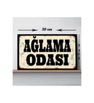 Ağlama Odası Yazılı Baskılı Vintage Tablo (Çok Renkli)