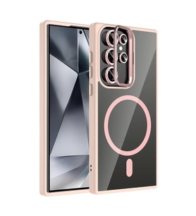 Joko Samsung Galaxy S24 Ultra Remim Lensli Magsafe Standlı Kapak - Pembe