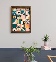 BK Gift Otel Odası Konseptli Doğal Masif Ahşap Çerçeveli Tablo 45x65cm-24