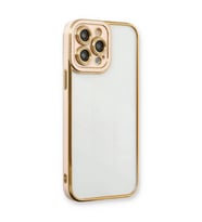 iPhone 13 Pro Max Kılıf Liva Lens Silikon - Pudra