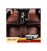 Miren Porsche Cayenne 2011-2017 Uyumlu 5d Havuzlu Suni Deri OTO PASPAS (Kahverengi)
