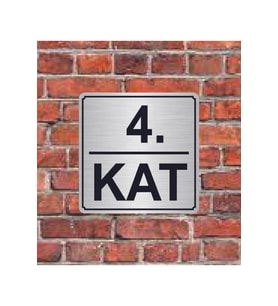 4. Kat  Yazılı Metal Yönlendirme Levhası 15x15 cm
