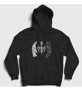 Presmono Unisex Siyah Kvitravn Wardruna Kapüşonlu Sweatshirt 475751tt
