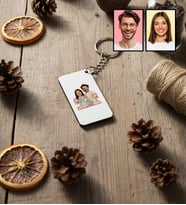 Kişiye Özel Karikatür Yemek Yapan Romantik Çift Anahtarlık Sevgililer Günü Hediyesi
