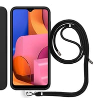 Samsung Galaxy A20S (A207F) İp Askılı Silikon Kılıf Siyah