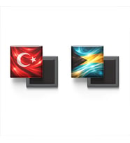 Buzdolap Magnetleri - Bahamalar Bayrağı ve Türk Bayrağı - 2'li Set Magneti