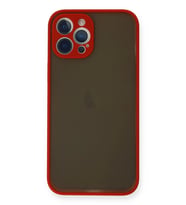 Mey İthalat® iPhone 12 Pro Max Kılıf Montreal Silikon Kapak - Kırmızı