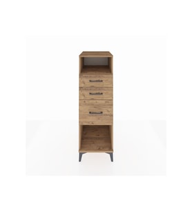Kronos Dolap Tek Raflı 3 Çekmeceli 44x59x134 Çam-Çam