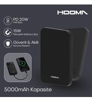 Hooma Magpulse 5 Slim 5000 mAh Powerbank Siyah (Hooma Türkiye Garantili)